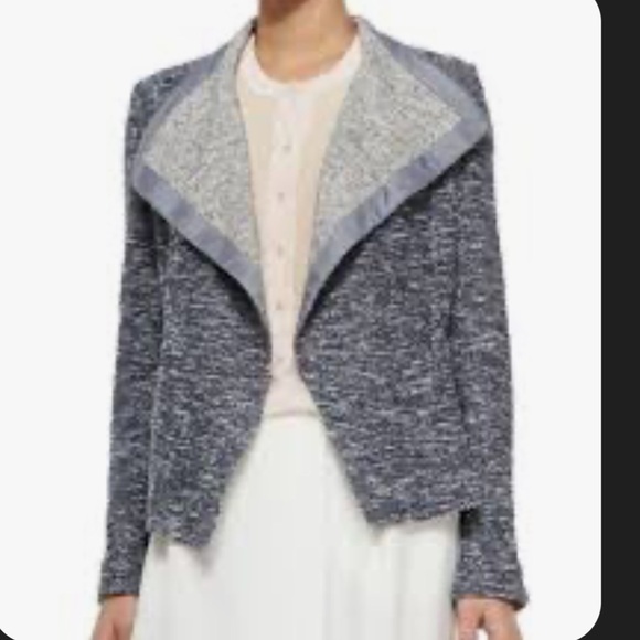 VINCE Tweed Texture Open Drape Jacket - Picture 6 of 7